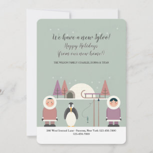 Bewegliche Eskimomitteilung Feiertagskarte