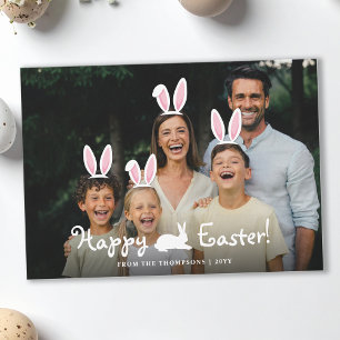 Bewegliche Hasenohren-Grafik-Overlay Foto Ostern Karte