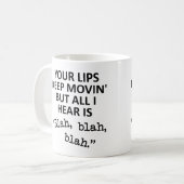 Bewegliche Lippen Blah - blah lustige Tasse (Vorderseite Links)