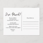 Bewegliche Mitteilung habe ich Postkarte bewegt (Rückseite)