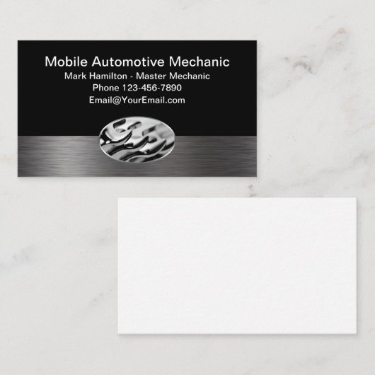 Beweglicher Auto-Mechaniker-Entwurf Visitenkarte (Vorne/Hinten)