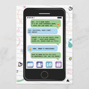 Beweglicher Geburtstag Telefon-Zelle Convo Chat Einladung