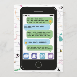 Beweglicher Geburtstag Telefon-Zelle Convo Chat Einladung