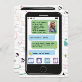 Beweglicher Geburtstag Telefon-Zellen-Foto-Chat Einladung (Vorne/Hinten)