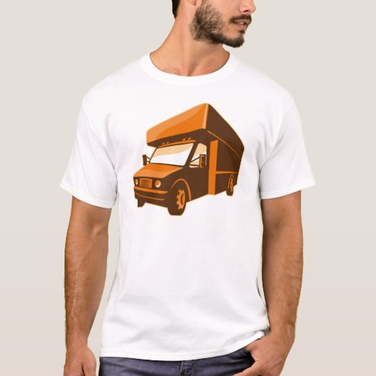 beweglicher LKW-Lieferwagen Retro T-Shirt (Vorderseite)