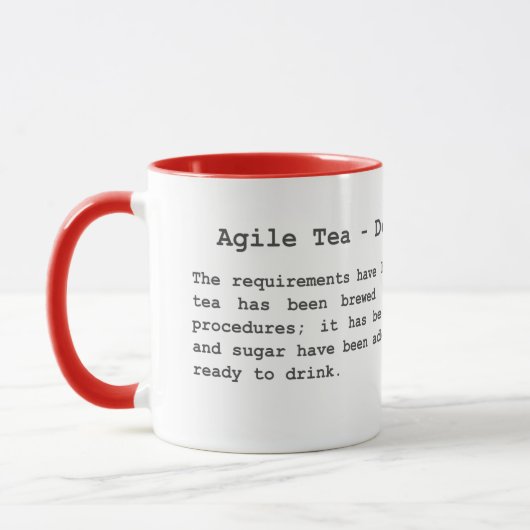 Beweglicher Tee - Definition von getan Tasse (Links)