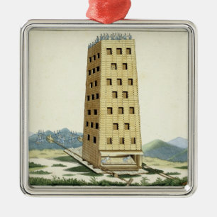 Beweglicher Turm, entworfen nach Caesars Turm an N Silbernes Ornament