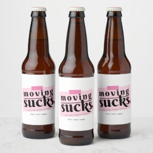 Bewegt Ist zum Kotzen! Modern Funny Farewell Good  Bierflaschenetikett