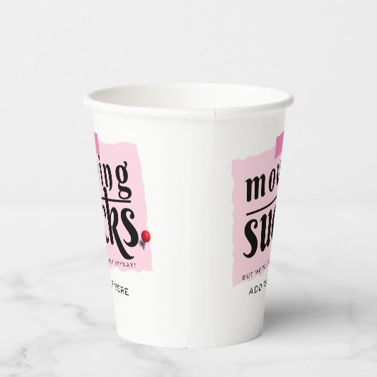 Bewegt Ist zum Kotzen! Modern Funny Farewell Good  Pappbecher (Rechts)