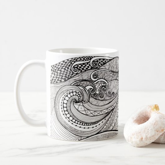 Bewegt Kaffee-Tasse wellenartig Kaffeetasse (Mit Donut)