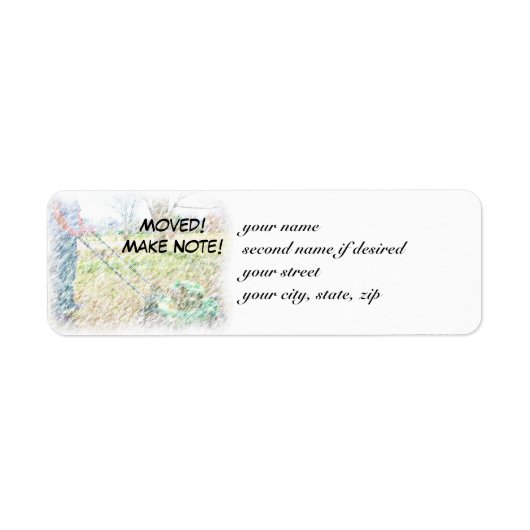 Bewegt! Notiz! Rücksendeadresse-Etikett CPLM (Vorne)