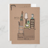 bewegte Postkarten-i wurden verschoben Ankündigungspostkarte (Vorne/Hinten)