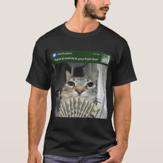 Bewegung an der Haustür erkannt Katzen-Meme T-Shirt