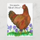 Bewegung Ankündigung Rhode Island Red Hen Violets Postkarte (Vorderseite)