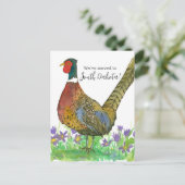 Bewegung Ankündigung Süd Dakota Pheasant Postkarte (Stehend Vorderseite)