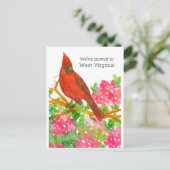 Bewegung der Ankündigung West Virginia Kardinal Bl Postkarte (Stehend Vorderseite)