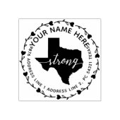 Bewegung der Rücksendeadresse Strong Texas Gummistempel (Prägung)