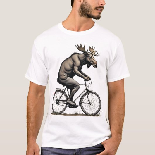 Bewegung Elch - Quirky Bicycle T - Shirt 4 (Vorderseite)