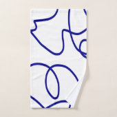 Bewegung: Linie Art in Blau und Weiß Badhandtuch Set (Handtuch)