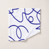 Bewegung: Linie Art in Blau und Weiß Badhandtuch Set (Waschlappen)