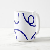 Bewegung: Linie Art in Blau und Weiß Kaffeetasse (VorderseiteRechts)