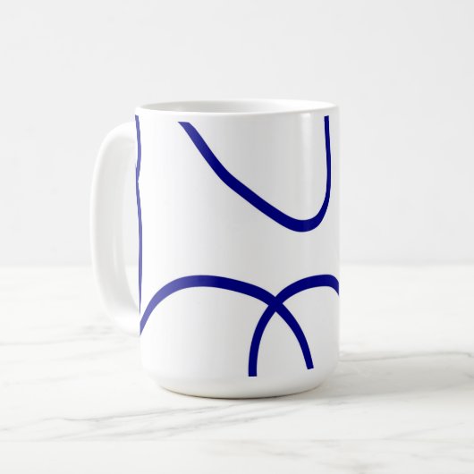 Bewegung: Linie Art in Blau und Weiß Kaffeetasse (Vorderseite Links)