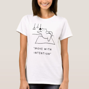 Bewegung mit Absicht Yoga Cat Illustration T-Shirt