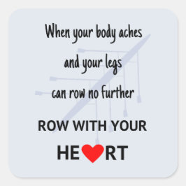 Bewegung mit Herzmotivation Quadratischer Aufkleber