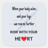 Bewegung mit Herzmotivation Quadratischer Aufkleber (Vorderseite)