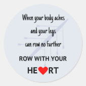 Bewegung mit Herzmotivation Runder Aufkleber (Vorderseite)