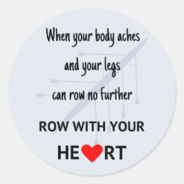 Bewegung mit Herzmotivation Runder Aufkleber