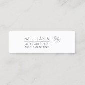 Bewegung. Neue Adresse. Minimale Typografie 01a. Mini Visitenkarte (Vorderseite)