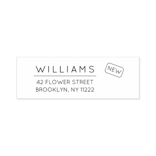 Bewegung. Neue Adresse. Minimale Typografie 01a. Permastempel (Design)