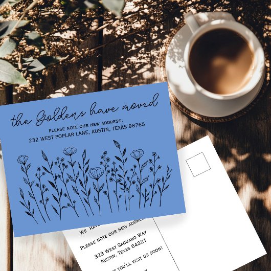 BEWEGUNG VON ANKÜNFTEN Wildblumen Postkarte