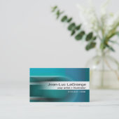 Bewegungs-Geschäfts-Kartenschablone (aquamarin) Visitenkarte (Stehend Vorderseite)