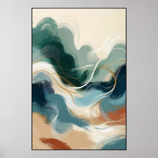 Bewegungs- und Tiefenrhythmus Abstrakt Poster (Vorne)