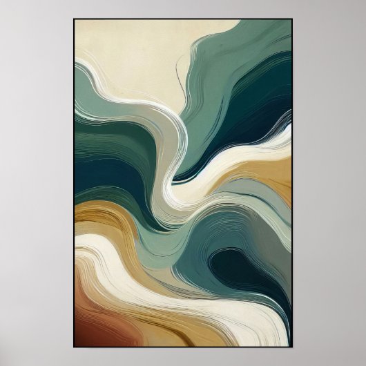 Bewegungs- und Tiefenrhythmus Abstrakt Poster (Vorne)