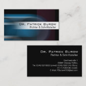 Bewegungs-Visitenkarteschablone (blau) Visitenkarte (Vorne/Hinten)