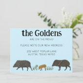 BEWEGUNGSANKÜNDIGUNG Familie Javelina Südwesten Einladung (Stehend Vorderseite)