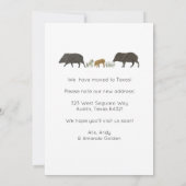 BEWEGUNGSANKÜNDIGUNG Familie Javelina Südwestkarte Einladung (Rückseite)