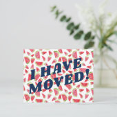 BEWEGUNGSANKÜNDIGUNG Farbenfrohe Wassermelone Fruc Postkarte (Stehend Vorderseite)