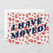 BEWEGUNGSANKÜNDIGUNG Farbenfrohe Wassermelone Fruc Postkarte (Vorne/Hinten)