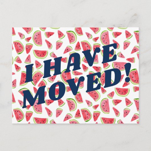 BEWEGUNGSANKÜNDIGUNG Farbenfrohe Wassermelone Fruc Postkarte (Vorderseite)