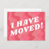 BEWEGUNGSANKÜNDIGUNG Farbige Streifen fett rosa Postkarte (Vorne/Hinten)