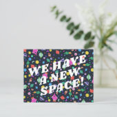 BEWEGUNGSANKÜNDIGUNG - Farbiges Weltraumuniversum Postkarte (Stehend Vorderseite)