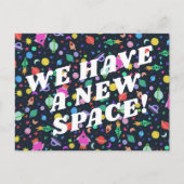 BEWEGUNGSANKÜNDIGUNG - Farbiges Weltraumuniversum Postkarte (Vorderseite)