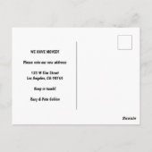 BEWEGUNGSANKÜNDIGUNG - Farbliche Rote Rose Postkarte (Rückseite)