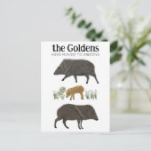 BEWEGUNGSANKÜNDIGUNG Javelina Familienwüste Arizon Postkarte (Stehend Vorderseite)