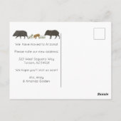 BEWEGUNGSANKÜNDIGUNG Javelina Familienwüste Arizon Postkarte (Rückseite)