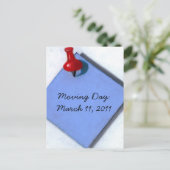 BEWEGUNGSANKÜNDIGUNG: Memo: Realismus Kunst Ankündigungspostkarte (Stehend Vorderseite)